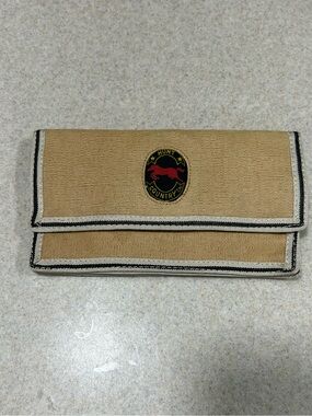 Vintage Hunt Country Tan Ralfeaux Wallet Travel Pouch Equestrian 80s Hook & Loop